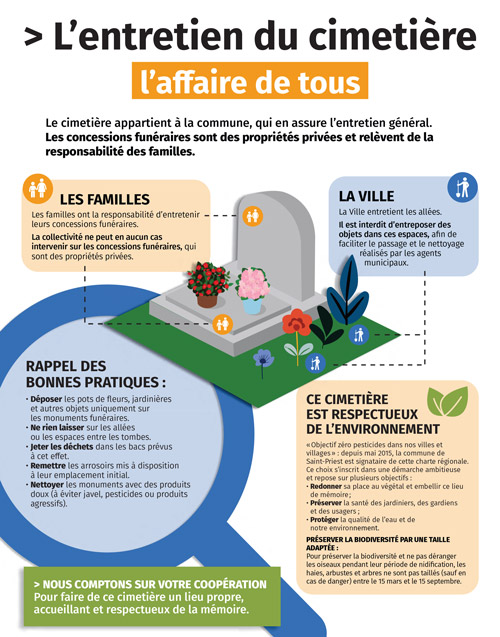 L'entretien du cimetière : l'affaire de tous ! Téléchargez la notice explicative.